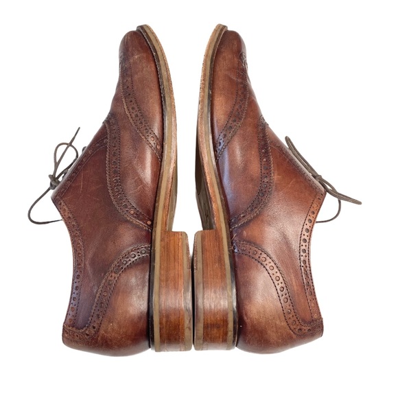 Cole Haan ✈︎ Madison Leather Wingtip Oxford Brogue Dress Shoe ✈︎ Mahogany Brown - Picture 8 of 16